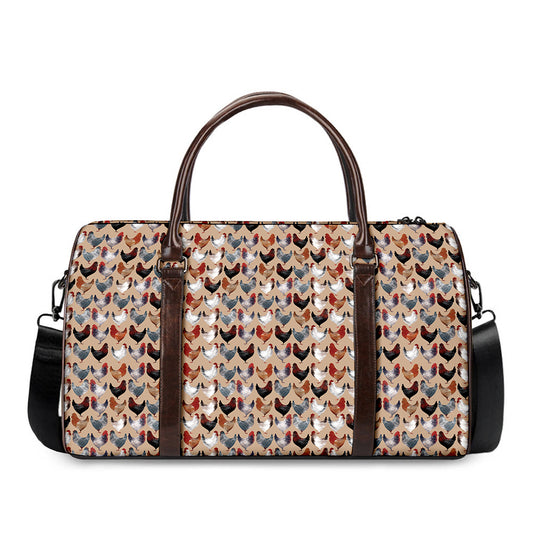 Chicken Painting Pattern Print Duffle Bag