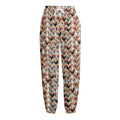 Chicken Painting Pattern Print Fleece Lined Knit Pants