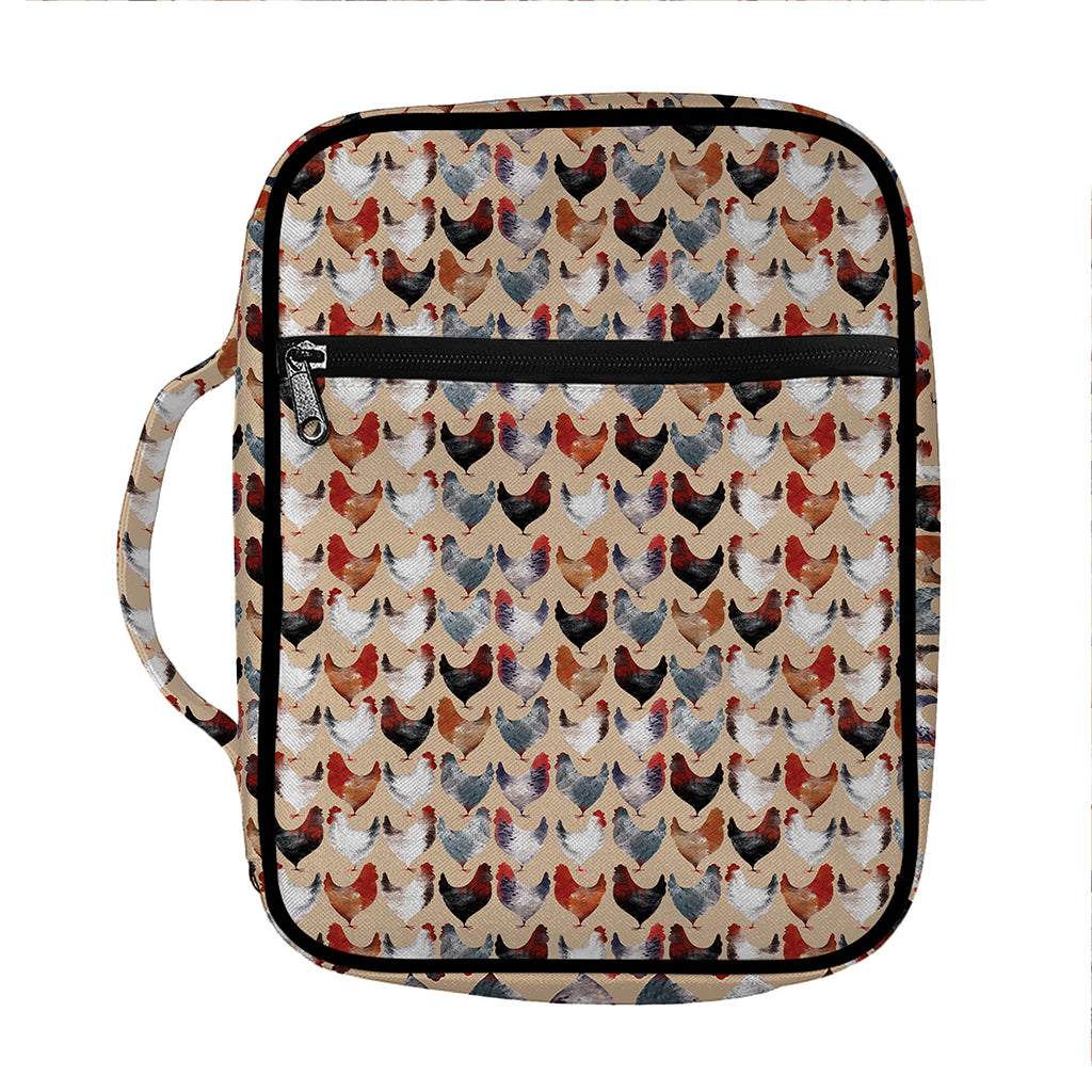Chicken Painting Pattern Print Front Pocket Bible Bag