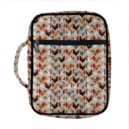 Chicken Painting Pattern Print Front Pocket Bible Bag