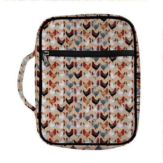 Chicken Painting Pattern Print Front Pocket Bible Bag