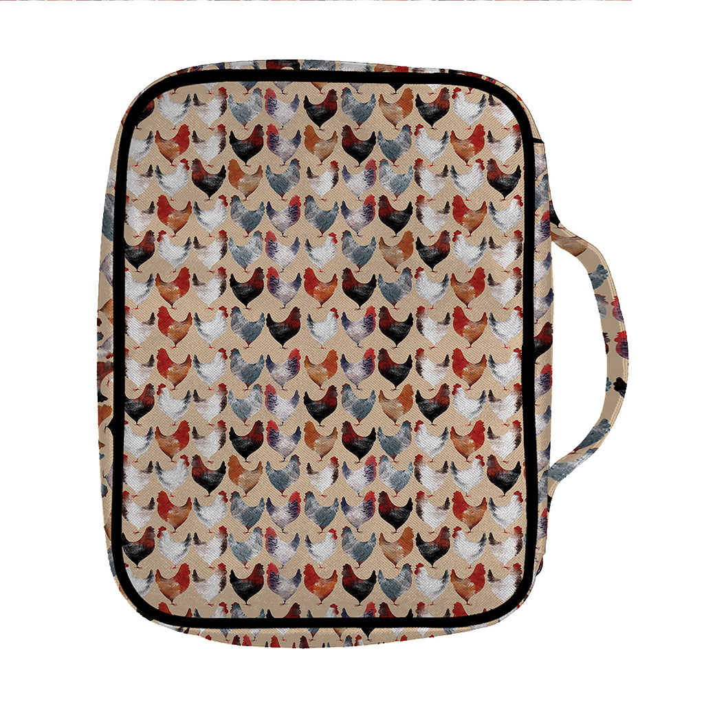 Chicken Painting Pattern Print Front Pocket Bible Bag