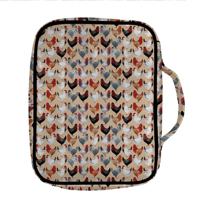 Chicken Painting Pattern Print Front Pocket Bible Bag