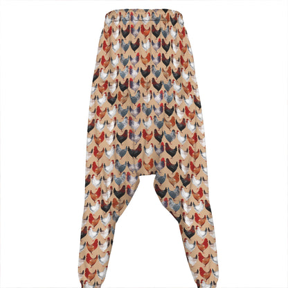 Chicken Painting Pattern Print Hammer Pants