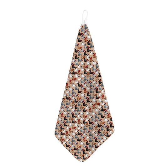 Chicken Painting Pattern Print Hand Towel