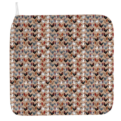 Chicken Painting Pattern Print Hand Towel