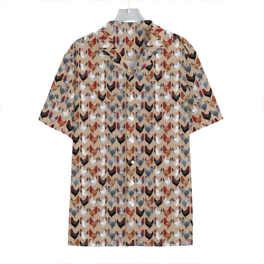 Chicken Painting Pattern Print Hawaiian Shirt