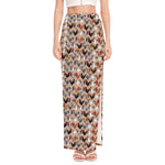 Chicken Painting Pattern Print High Slit Maxi Skirt