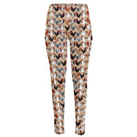 Chicken Painting Pattern Print High-Waisted Pocket Leggings