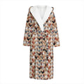 Chicken Painting Pattern Print Hooded Bathrobe
