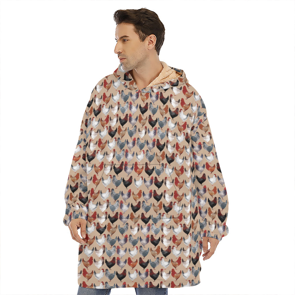 Chicken Painting Pattern Print Hoodie Blanket