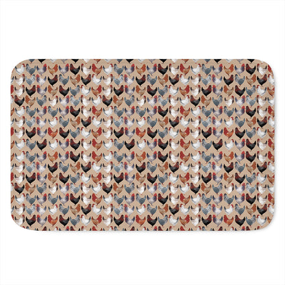 Chicken Painting Pattern Print Indoor Door Mat