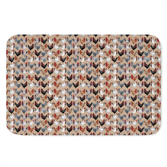 Chicken Painting Pattern Print Indoor Door Mat