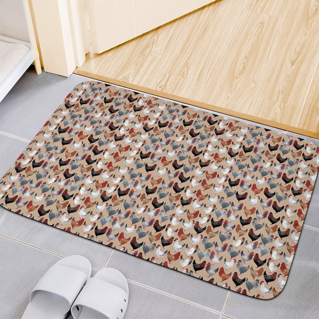 Chicken Painting Pattern Print Indoor Door Mat