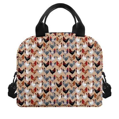 Chicken Painting Pattern Print Insulated Lunch Bag