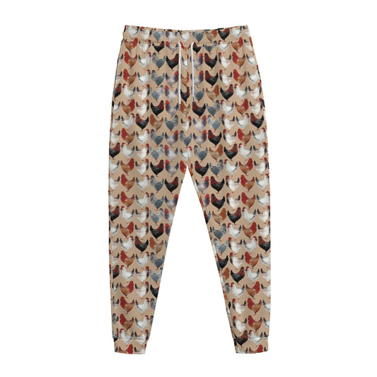Chicken Painting Pattern Print Jogger Pants