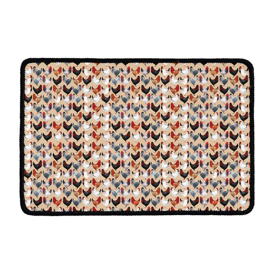 Chicken Painting Pattern Print Kitchen Mat