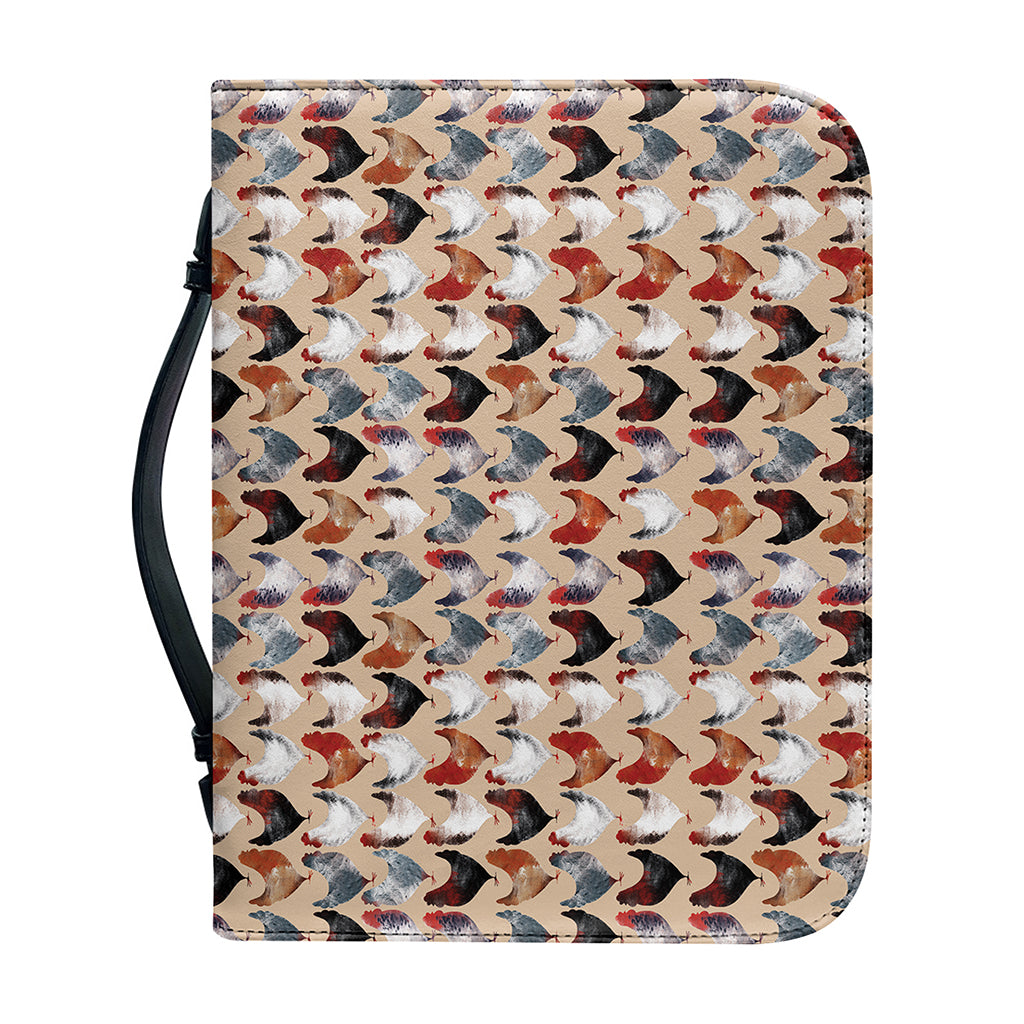Chicken Painting Pattern Print Leather Bible Cover