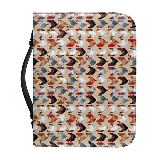 Chicken Painting Pattern Print Leather Bible Cover