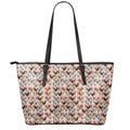 Chicken Painting Pattern Print Leather Tote Bag With Zipper