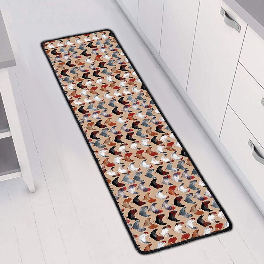 Chicken Painting Pattern Print Long Kitchen Mat