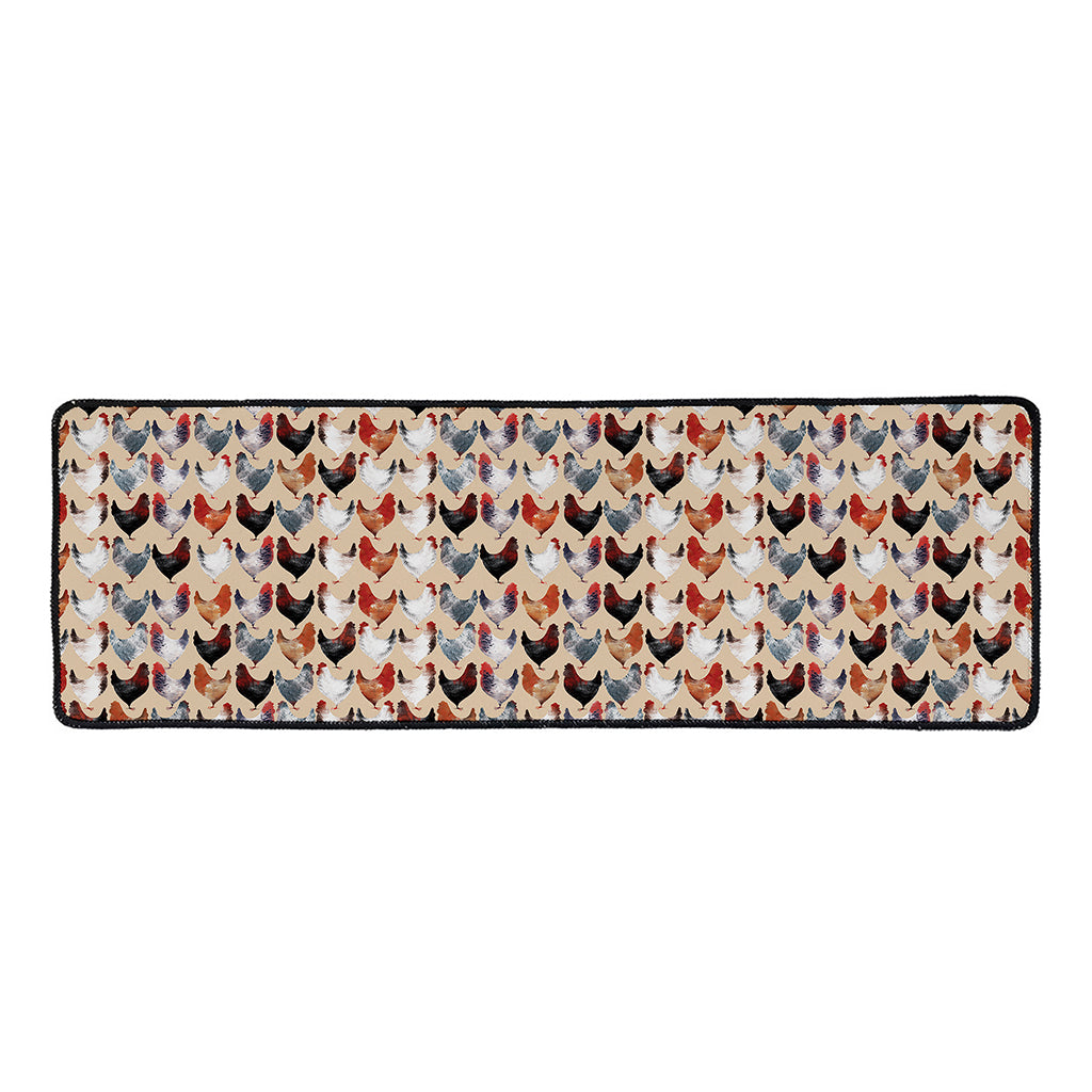 Chicken Painting Pattern Print Long Kitchen Mat