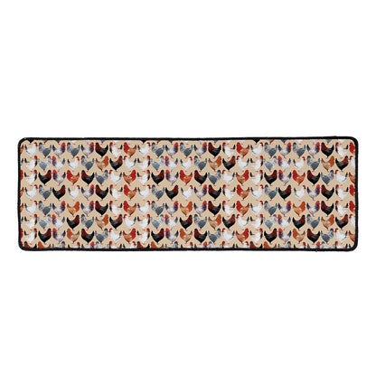 Chicken Painting Pattern Print Long Kitchen Mat