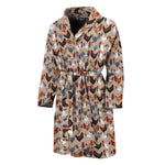 Chicken Painting Pattern Print Men's Bathrobe