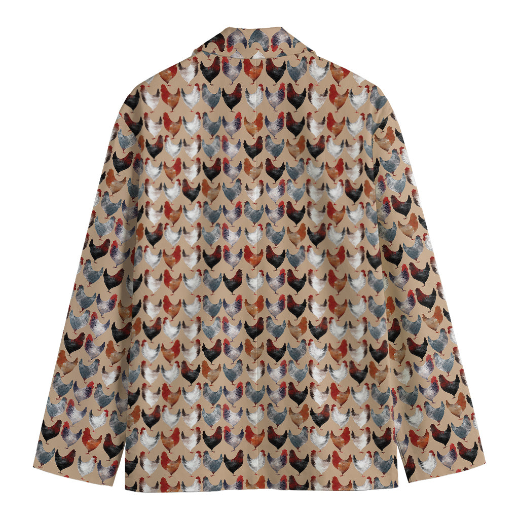 Chicken Painting Pattern Print Men's Blazer