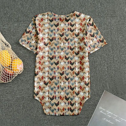 Chicken Painting Pattern Print Men's Bodysuit