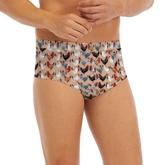 Chicken Painting Pattern Print Men's Briefs
