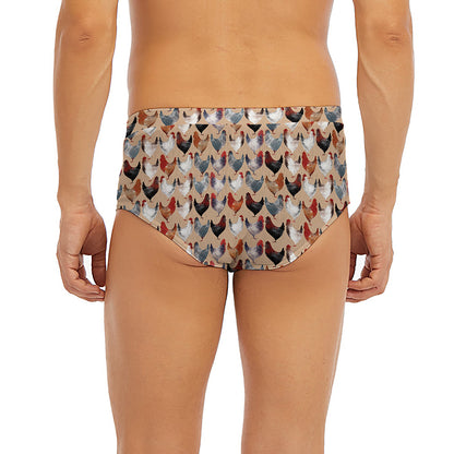 Chicken Painting Pattern Print Men's Briefs