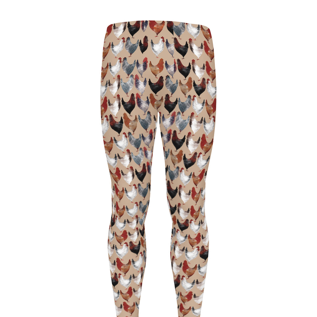Chicken Painting Pattern Print Men's leggings