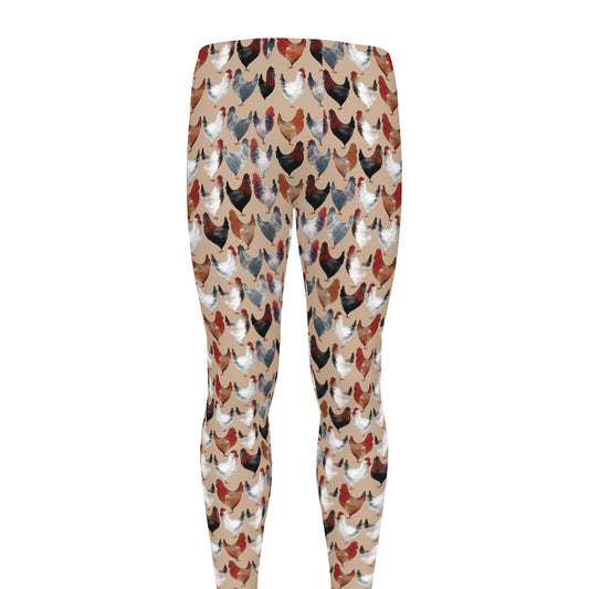 Chicken Painting Pattern Print Men's leggings
