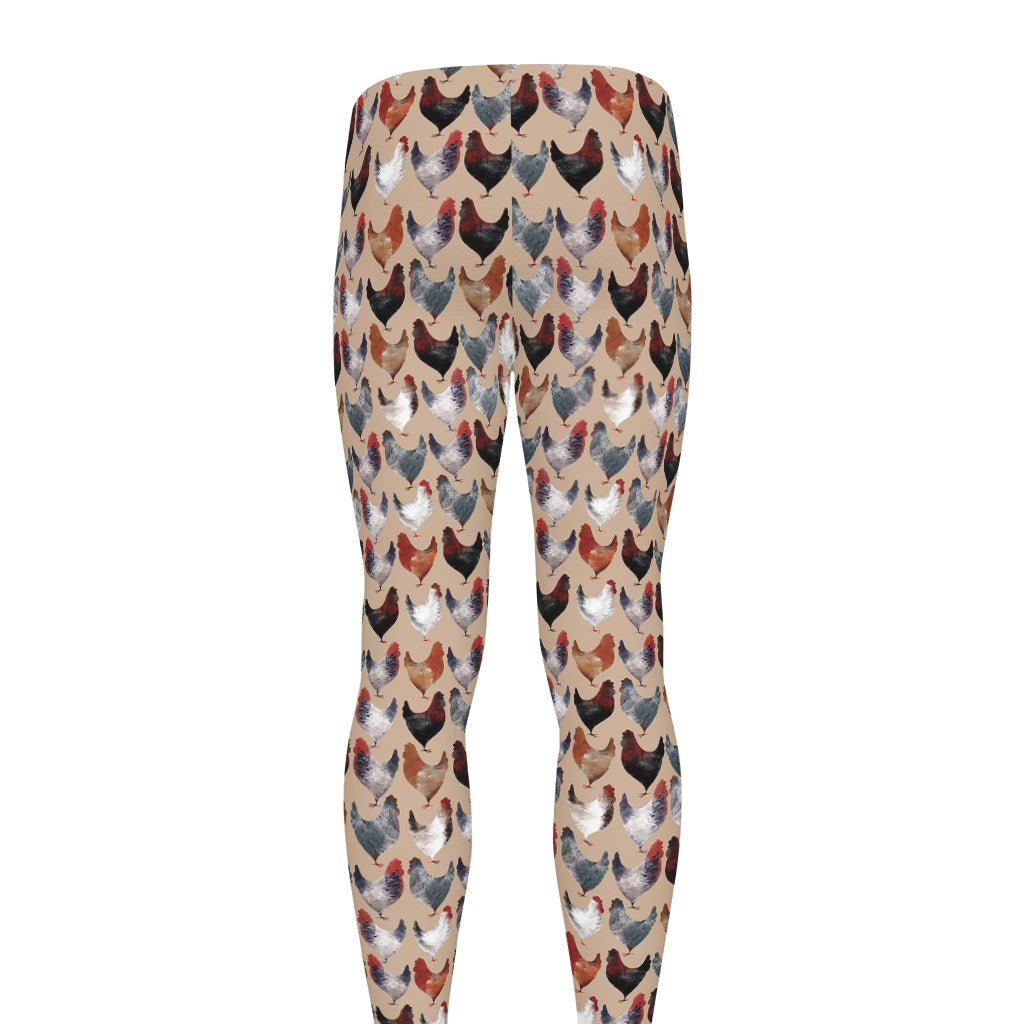 Chicken Painting Pattern Print Men's leggings