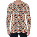 Chicken Painting Pattern Print Men's Long Sleeve T-Shirt