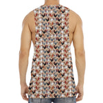 Chicken Painting Pattern Print Men's Muscle Tank Top