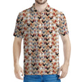 Chicken Painting Pattern Print Men's Polo Shirt