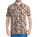 Chicken Painting Pattern Print Men's Polo Shirt