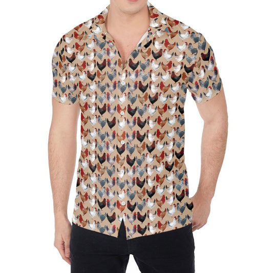 Chicken Painting Pattern Print Men's Shirt