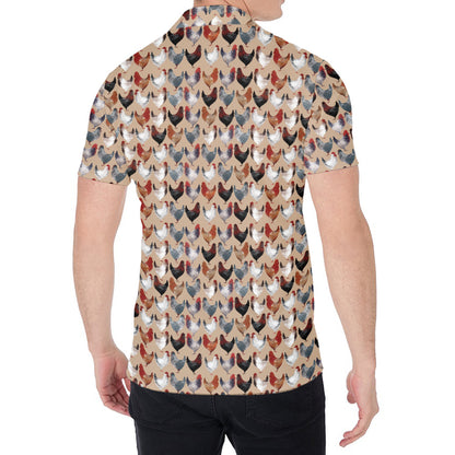 Chicken Painting Pattern Print Men's Shirt