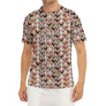Chicken Painting Pattern Print Men's Short Sleeve Rash Guard