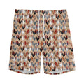 Chicken Painting Pattern Print Men's Athletic Shorts