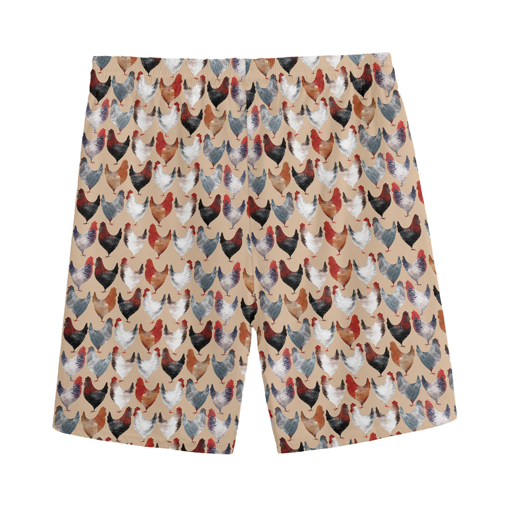 Chicken Painting Pattern Print Men's Sports Shorts