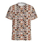 Chicken Painting Pattern Print Men's Sports T-Shirt