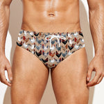 Chicken Painting Pattern Print Men's Swim Briefs