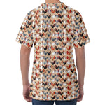 Chicken Painting Pattern Print Men's Velvet T-Shirt