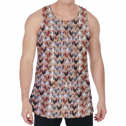 Chicken Painting Pattern Print Men's Velvet Tank Top