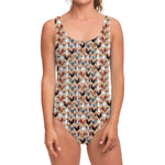 Chicken Painting Pattern Print One Piece Swimsuit