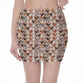 Chicken Painting Pattern Print Pencil Mini Skirt